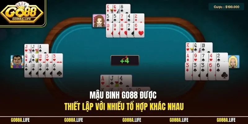 Mậu binh GO88 được thiết lập với nhiều tổ hợp khác nhau